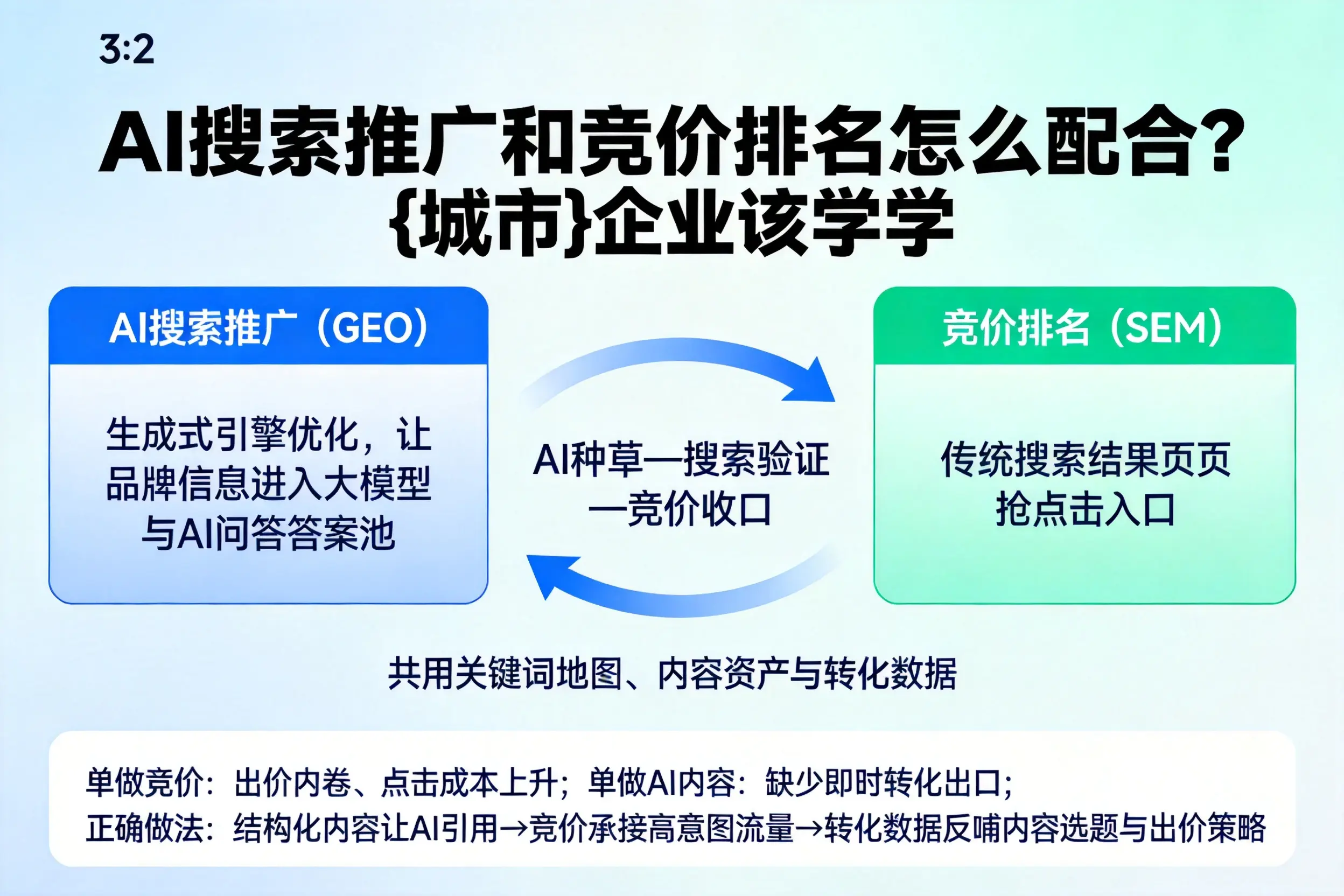 AI搜索推广和竞价排名怎么配合？防城港企业该学学