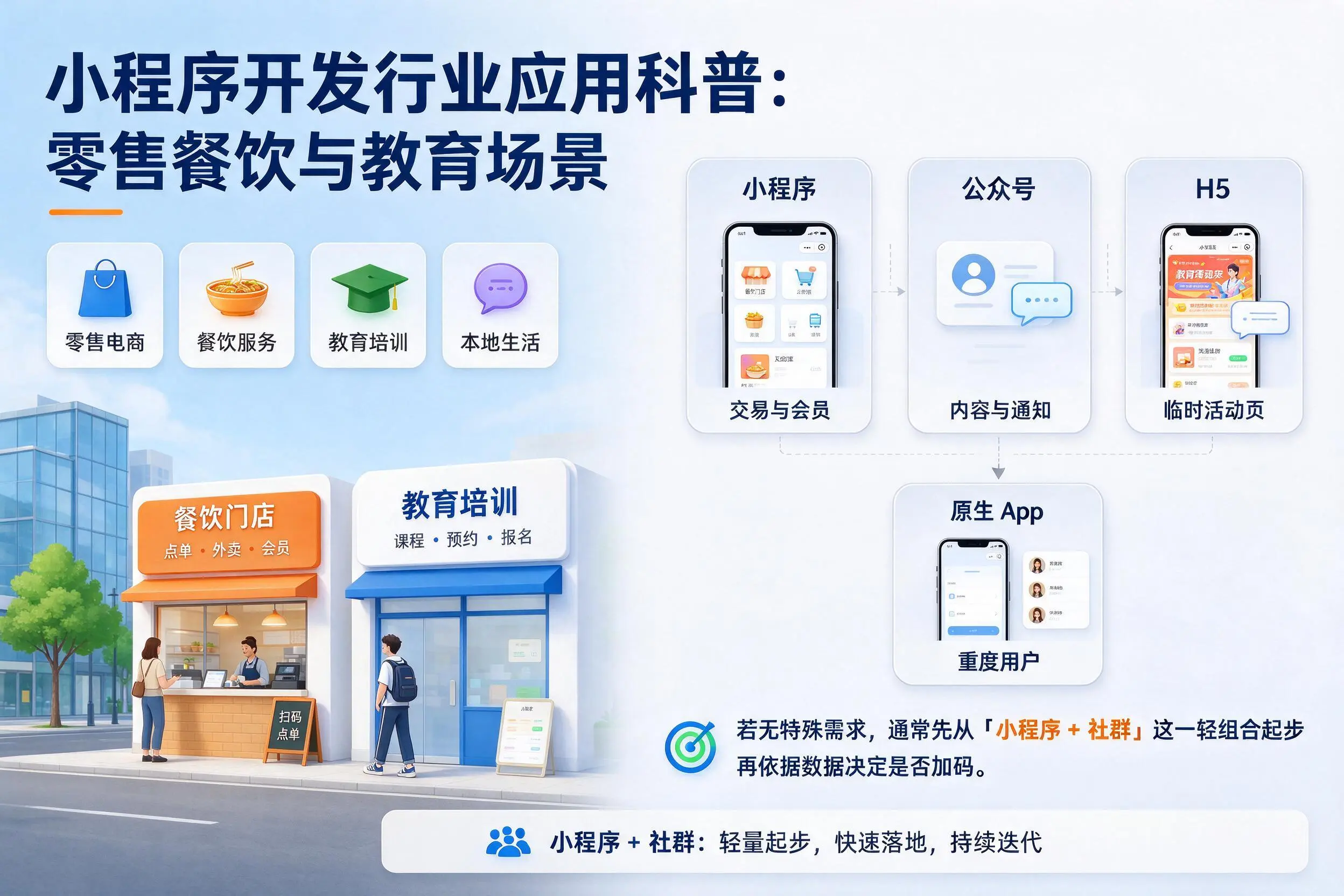 防城港小程序开发行业应用科普：零售餐饮与教育场景