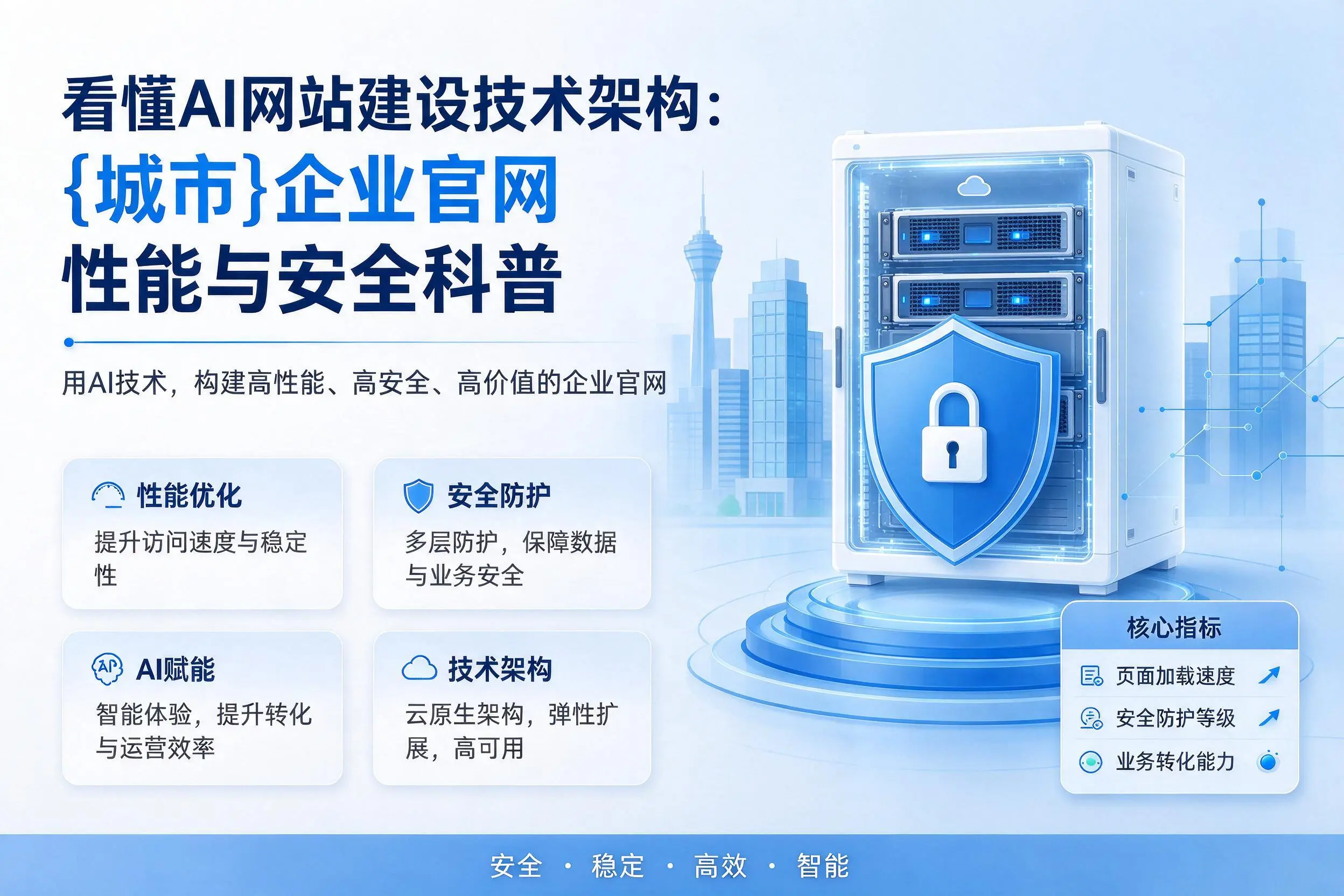 看懂AI网站建设技术架构：防城港企业官网性能与安全科普