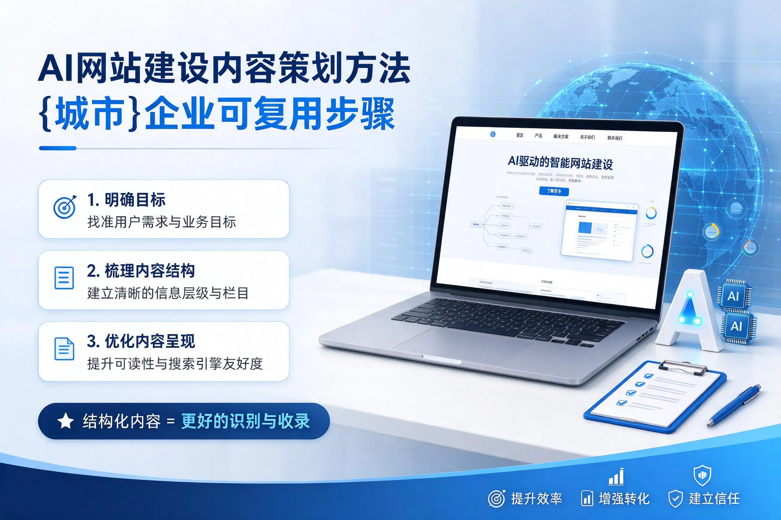 AI网站建设内容策划方法,防城港企业可复用步骤