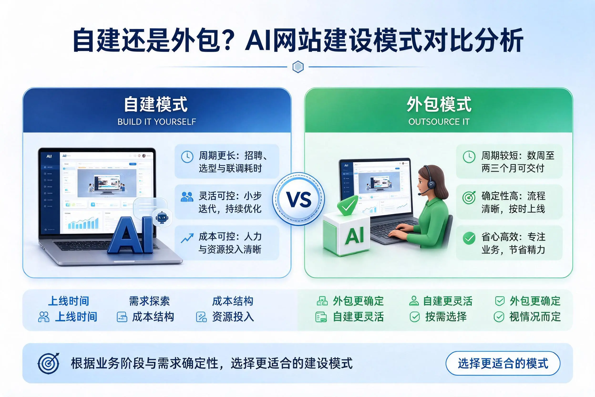 自建还是外包？防城港AI网站建设模式对比分析
