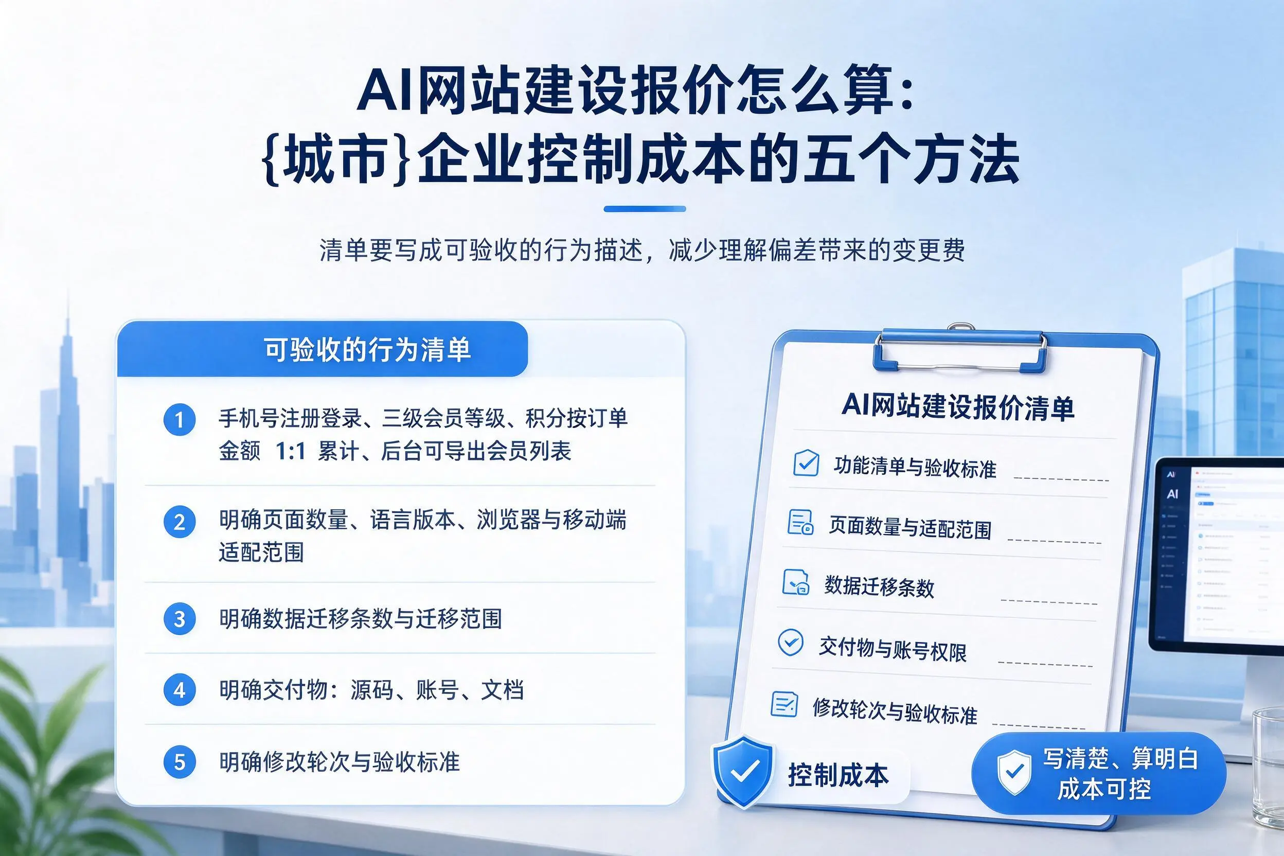 AI网站建设报价怎么算:防城港企业控制成本的五个方法